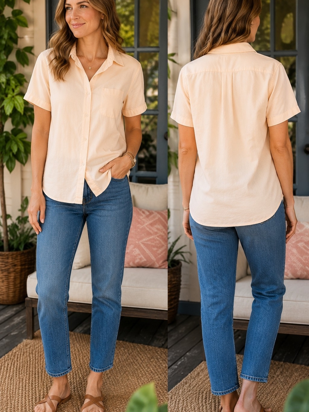 Eddie Bauer 100% Cotton Button-Up Shirt | Women's Large | Classic Casual